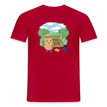 Potato Farmer Vegetable Garden Potatoes Farmer - Men's T-Shirt - red - Front - AI Model Male 178 dark (178cm)