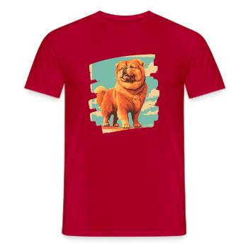 Chow Chow - Männer T-Shirt - Rot - Vorne - AI Model Male 178 dark (178cm)