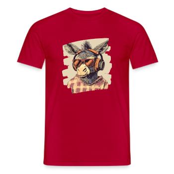 Esel - Männer T-Shirt - Rot - Vorne - AI Model Male 178 dark (178cm)