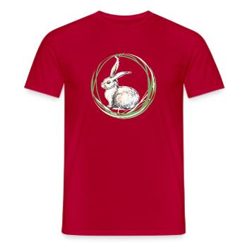 Bunny motif - Men's T-Shirt - red - Front - AI Model Male 178 dark (178cm)