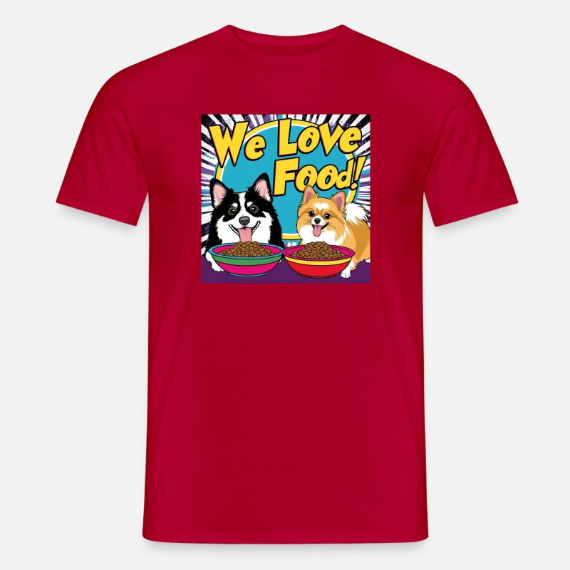 Comic Dogs - Vi elsker mad - Mænd T-shirt - rød
