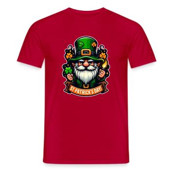Lucky Gnome - Leprechaun de la Saint-Patrick - T-shirt homme - rouge - Devant - AI Model Male 178 dark (178cm)