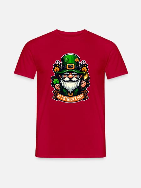 Glücks-Gnom – St. Patrick’s Day Leprechaun - Männer T-Shirt - Rot