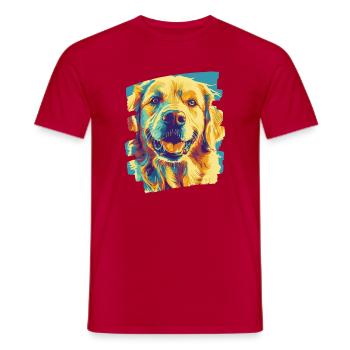 Golden Retriever - Männer T-Shirt - Rot - Vorne - AI Model Male 178 dark (178cm)