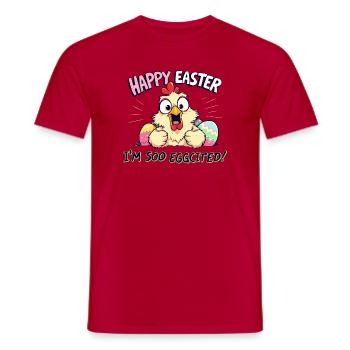 Joyeuses Pâques, je suis œuf - T-shirt homme - rouge - Devant - AI Model Male 178 dark (178cm)