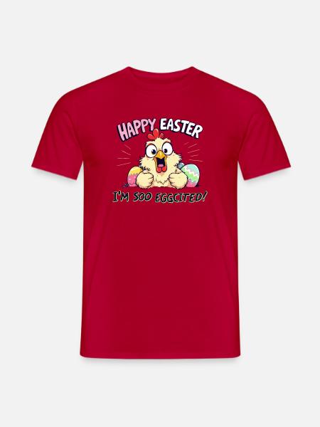happy easter i am eggcited - Men's T-Shirt - red