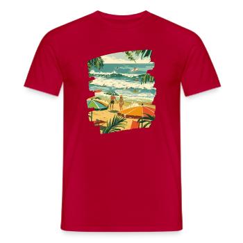 Surfer - Männer T-Shirt - Rot - Vorne - AI Model Male 178 dark (178cm)