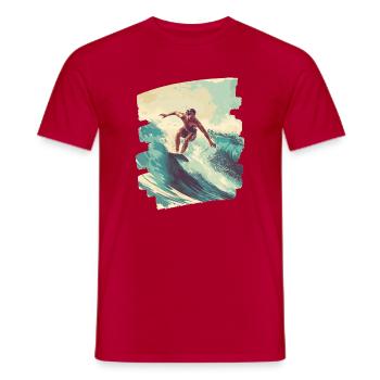Surfer - Männer T-Shirt - Rot - Vorne - AI Model Male 178 dark (178cm)