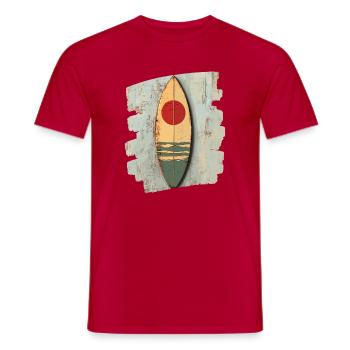 Surfboard - Men's T-Shirt - red - Front - AI Model Male 178 dark (178cm)