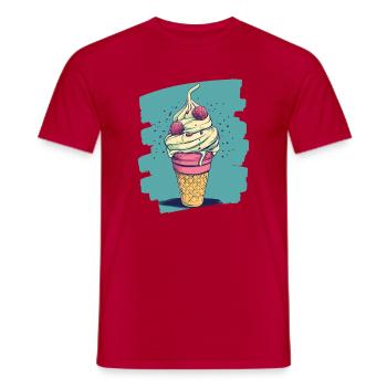 Crème glacée Crème glacée - T-shirt homme - rouge - Devant - AI Model Male 178 dark (178cm)