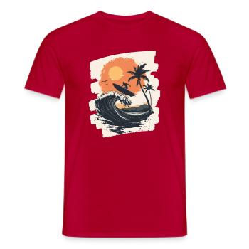 Surfer - Männer T-Shirt - Rot - Vorne - AI Model Male 178 dark (178cm)