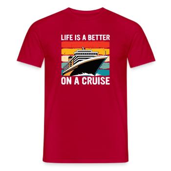 La vie est meilleure lors d’une croisière - T-shirt homme - rouge - Devant - AI Model Male 178 dark (178cm)