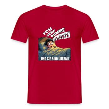 Lustiges Design im Comic Style, Humor IQ Mann Frau - Männer T-Shirt - Rot - Vorne - AI Model Male 178 dark (178cm)