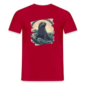 Robbe - Männer T-Shirt - Rot - Vorne - AI Model Male 178 dark (178cm)