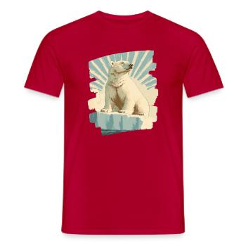 Eisbär - Männer T-Shirt - Rot - Vorne - AI Model Male 178 dark (178cm)