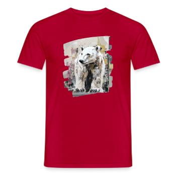 Eisbär Graffiti Sprayer - Männer T-Shirt - Rot - Vorne - AI Model Male 178 dark (178cm)