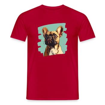 Bouledogue français Frenchie - T-shirt homme - rouge - Devant - AI Model Male 178 dark (178cm)