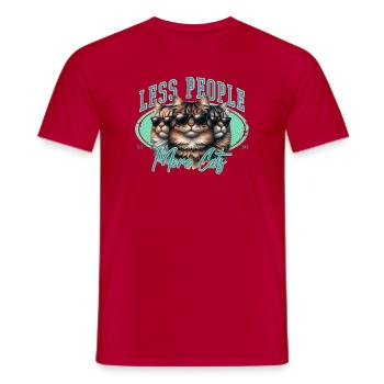 Moins de gens, plus de chats - T-shirt homme - rouge - Devant - AI Model Male 178 dark (178cm)