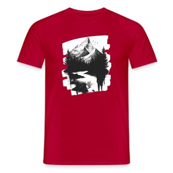 Mountains - Men's T-Shirt - red - Front - AI Model Male 178 dark (178cm)