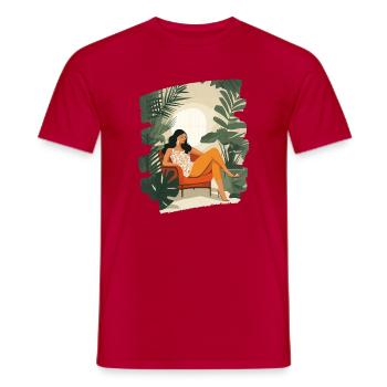 Relax Meditation Selfcare Me-Time - Men's T-Shirt - red - Front - AI Model Male 178 dark (178cm)