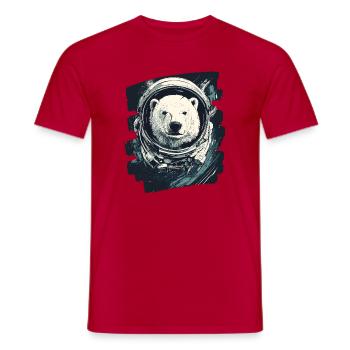 Polar Bear Astronaut - Men's T-Shirt - red - Front - AI Model Male 178 dark (178cm)