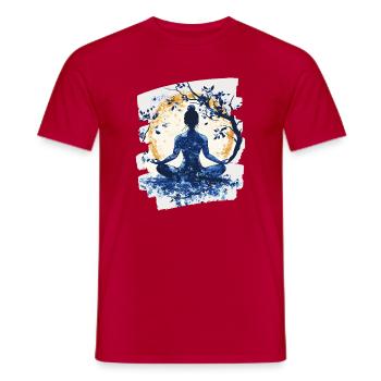 Yoga Namaste Meditation - Männer T-Shirt - Rot - Vorne - AI Model Male 178 dark (178cm)