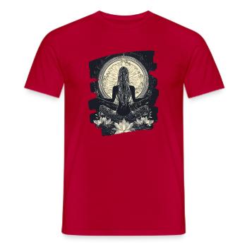 Yoga Namaste Meditation - Männer T-Shirt - Rot - Vorne - AI Model Male 178 dark (178cm)