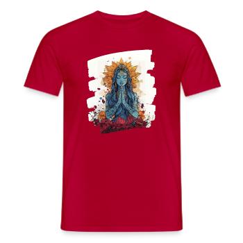 Yoga Namaste Meditation - Männer T-Shirt - Rot - Vorne - AI Model Male 178 dark (178cm)
