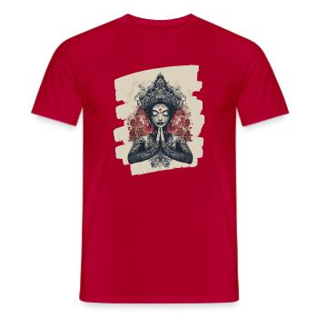 Yoga Namaste Meditation - Männer T-Shirt - Rot - Vorne - AI Model Male 178 dark (178cm)