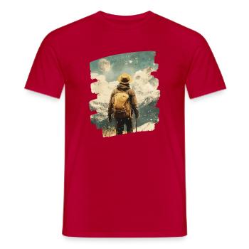 Mountains - Men's T-Shirt - red - Front - AI Model Male 178 dark (178cm)