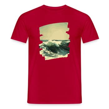 Waves and sea - Men's T-Shirt - red - Front - AI Model Male 178 dark (178cm)