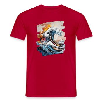 Waves and sea - Men's T-Shirt - red - Front - AI Model Male 178 dark (178cm)