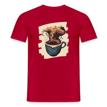 Kaffee Coffee Kaffeeliebhaber - Männer T-Shirt - Rot - Vorne - AI Model Male 178 dark (178cm)