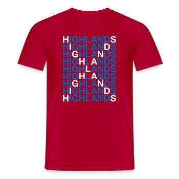 HIGHLANDS Scotland Flag - Männer T-Shirt - Rot - Vorne - AI Model Male 178 dark (178cm)