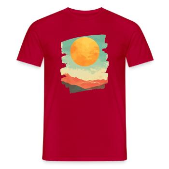 Soleil d’été Coucher de soleil - T-shirt homme - rouge - Devant - AI Model Male 178 dark (178cm)