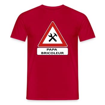 Papa bricoleur - T-shirt homme - rouge - Devant - AI Model Male 178 dark (178cm)