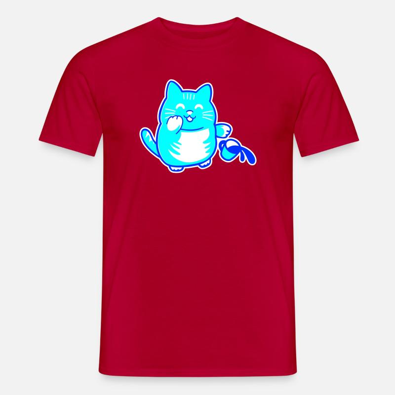 Witzbold-Katze - Männer T-Shirt - Rot