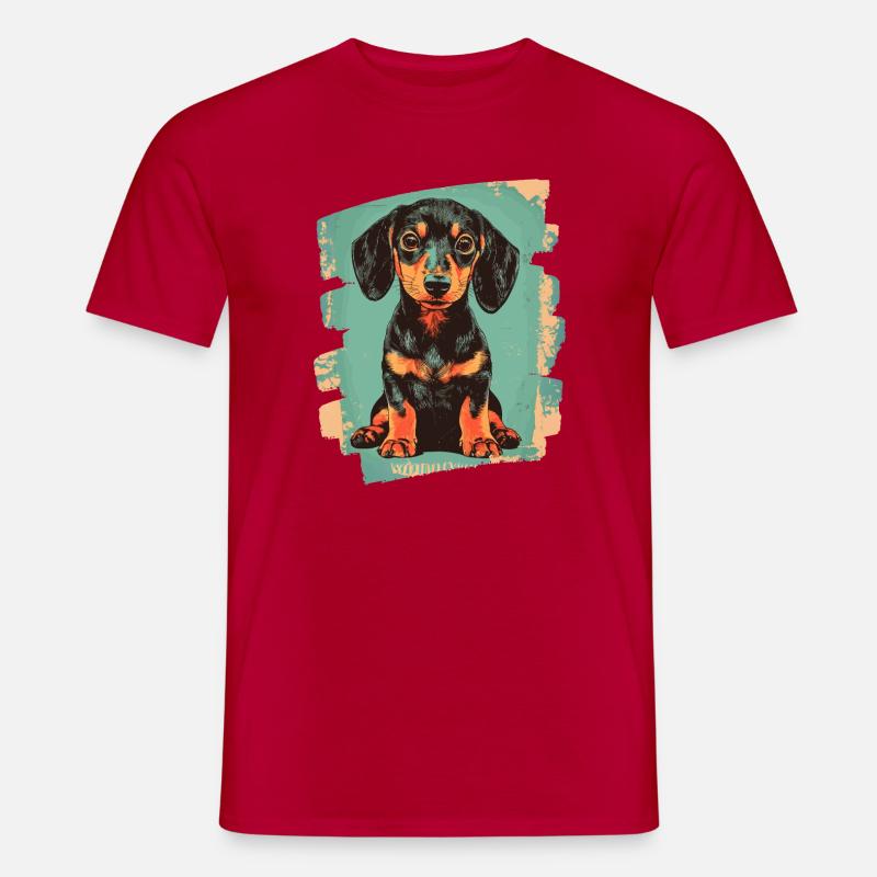 Dackel Dachshund - Männer T-Shirt - Rot