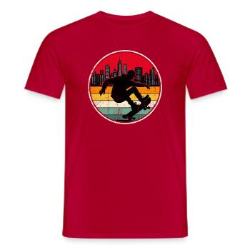 Urban Sunset Skate Silhouette - Männer T-Shirt - Rot - Vorne - AI Model Male 178 dark (178cm)
