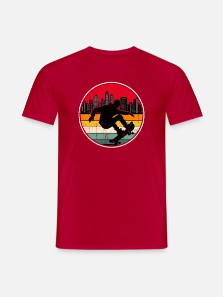 Urban Sunset Skate Silhouette - Men's T-Shirt - red