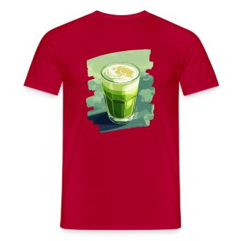 Matcha Latte Lover Green Tea - Men's T-Shirt - red - Front - AI Model Male 178 dark (178cm)