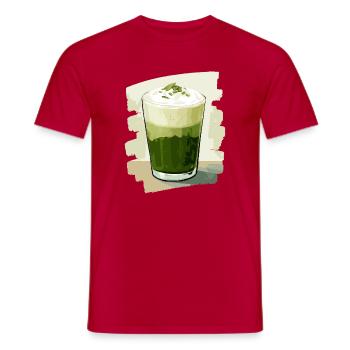 Matcha Latte Lover Green Tea - Men's T-Shirt - red - Front - AI Model Male 178 dark (178cm)