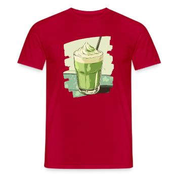 Matcha Latte Lover Green Tea - Men's T-Shirt - red - Front - AI Model Male 178 dark (178cm)