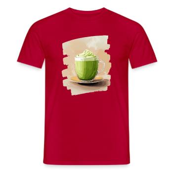 Matcha Latte Lover Green Tea - Men's T-Shirt - red - Front - AI Model Male 178 dark (178cm)