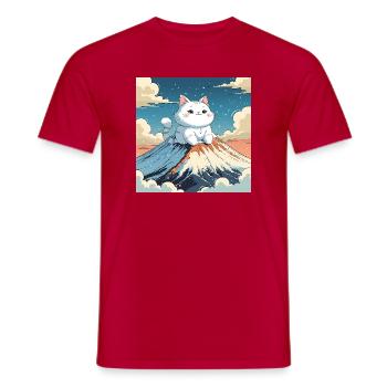Fuji Kitten - Männer T-Shirt - Rot - Vorne - AI Model Male 178 dark (178cm)