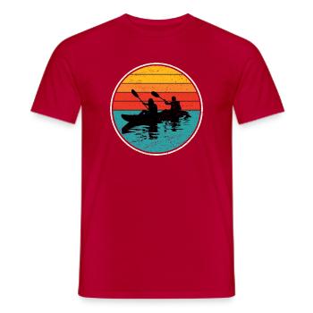 Sunset Kayak Duo Circle - Men's T-Shirt - red - Front - AI Model Male 178 dark (178cm)