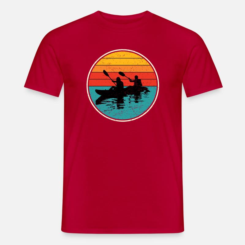Sunset Kayak Duo Circle - Men’s T-shirt - red