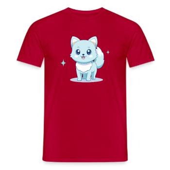 Adorable blue spitz dog with cheerful eyes - Men's T-Shirt - red - Front - AI Model Male 178 dark (178cm)