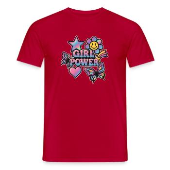 Girl Power - Buntes Y2K Regenbogen Schmetterling D - Männer T-Shirt - Rot - Vorne - AI Model Male 178 dark (178cm)