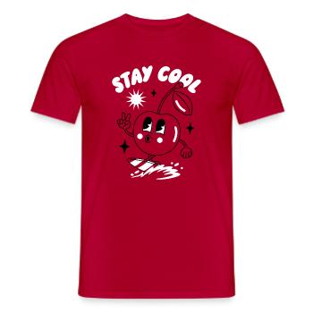 Restez cool Sticker Design - T-shirt homme - rouge - Devant - AI Model Male 178 dark (178cm)